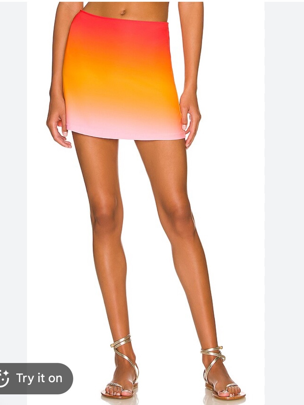Revolve WeWoreWhat Gradient Pink-Orange Women's A-Line Mini Skirt Medium